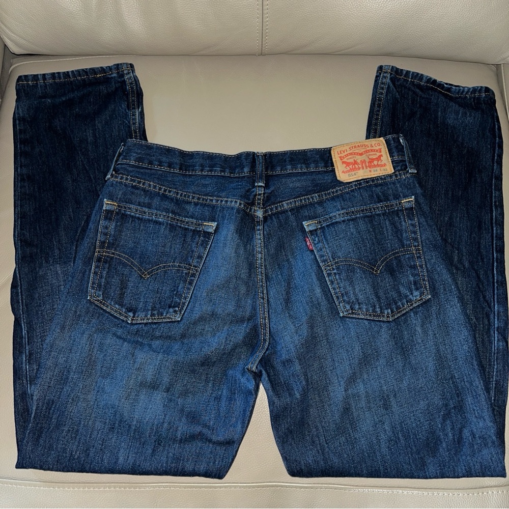 Levi's Men's Straight Jeans - Dark Blue - Picture 3 of 16